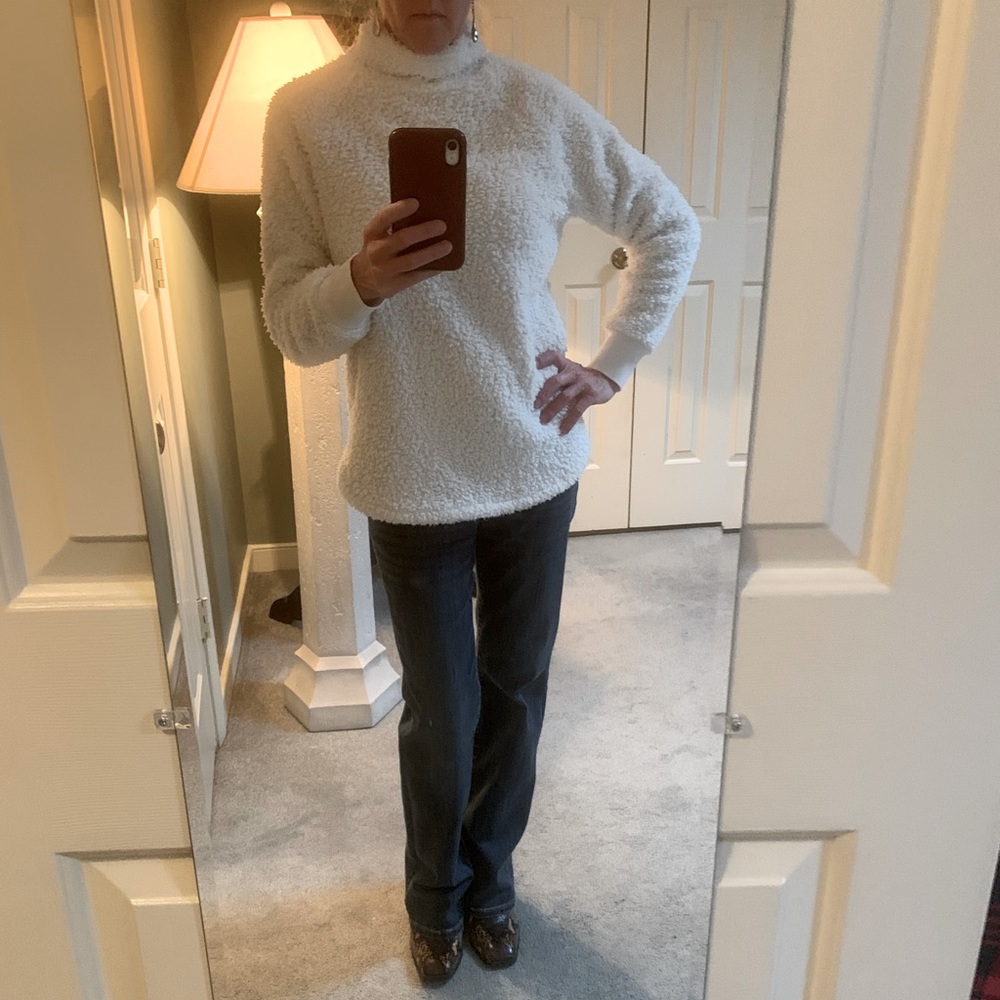 Ana super cozy sherpa-style sweater in cream , size small